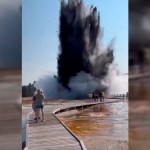 #Video Explosión hidrotermal sorprende a visitantes de Yellowstone; cierran el parque