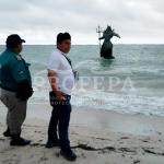 Profepa clausura estatua de Poseidón en Progreso, Yucatán