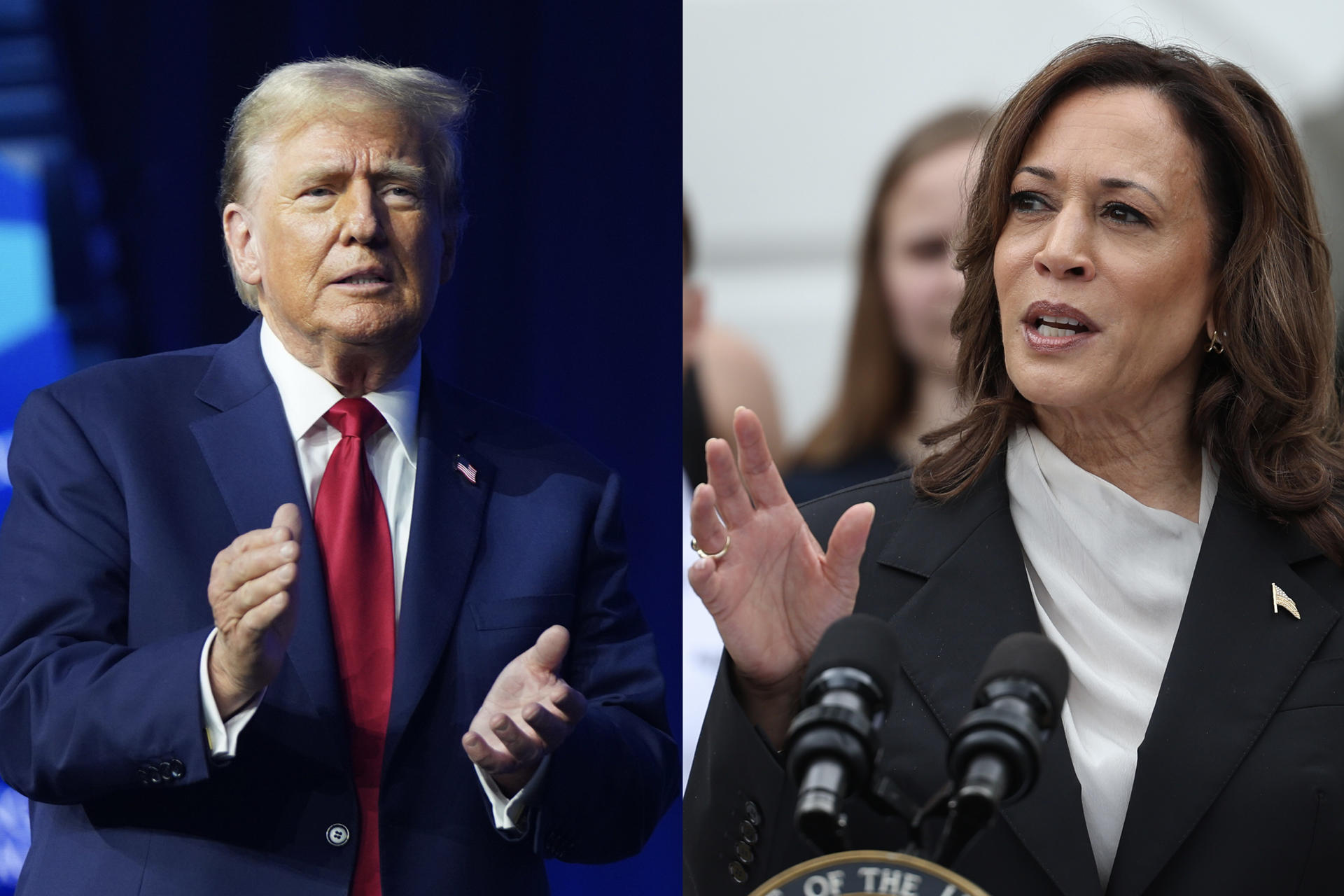 Harris y Trump pelean por siete estados clave sin claros márgenes en las encuestas