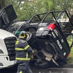 Tráiler choca patrulla sobre la Calzada Zaragoza; murió un policía