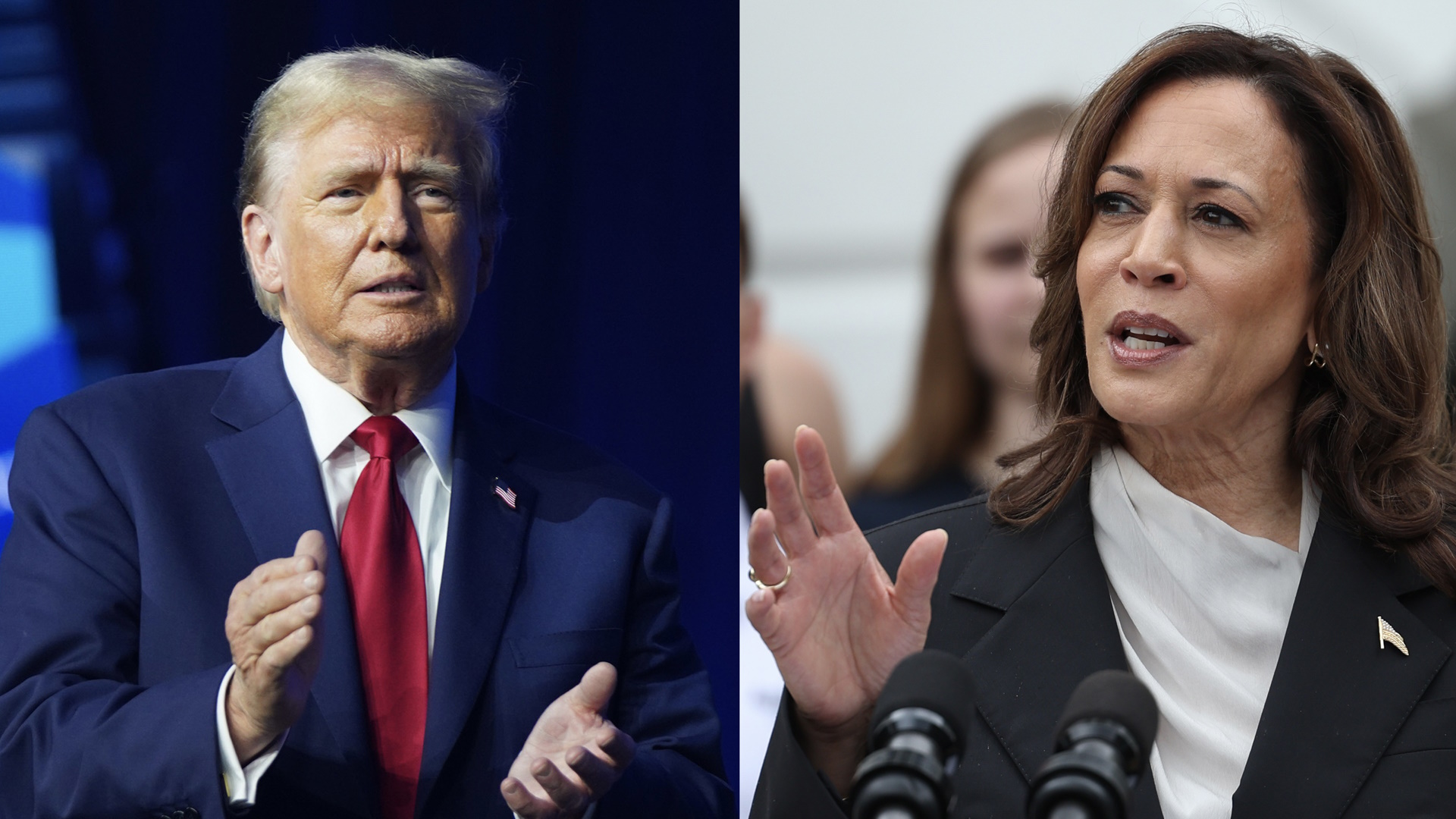 Kamala Harris tiene un porcentaje favorable del 56 % frente a Donald Trump