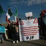 Protestan contra reforma judicial en puente internacional de Ciudad Juárez, Chihuahua