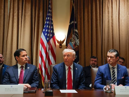 Donald Trump este miércoles en la Casa Blanca durante la reunión con su Gabinete.