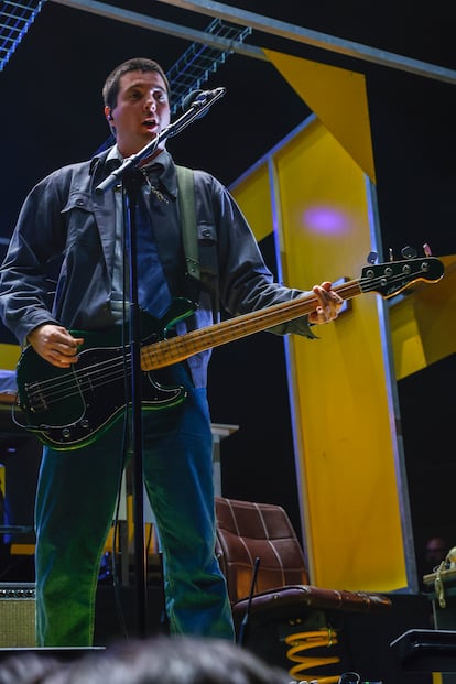 Martín Vallhonrat, bajista del grupo, anoche en Madrid.