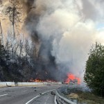 Cierran la México-Puebla por choque e incendio de pipa de gas