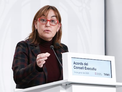 La consellera y portavoz del Govern, Sílvia Paneque, durante la rueda de prensa posterior a la reunión semanal del Consell Executiu, el martes pasado.