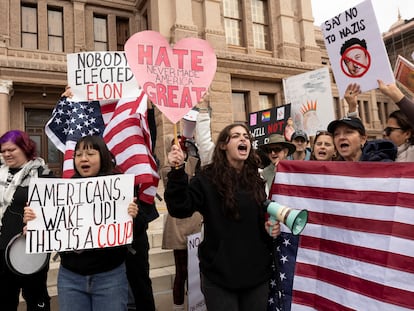 Una manifestación contra el Gobierno de Trump en Austin, Texas