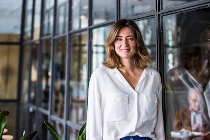 Sandra Barneda, en una cafetería del centro de Madrid en 2019.