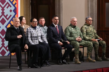 Alejandro Gertz Manero, Rosa Icela Rodríguez, Omar García Harfuch, Ricardo Trevilla y Raymundo Morales