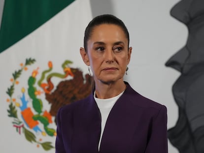 Claudia Sheinbaum durante la conferencia matutina del 4 de marzo de 2025, en Palacio Nacional.