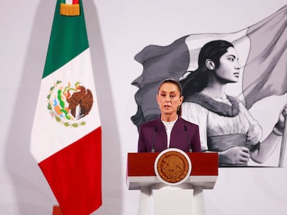 Claudia Sheinbaum en conferencia de prensa, este martes.