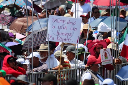 Carteles en protesta contra las medidas del gobierno estadounidense.