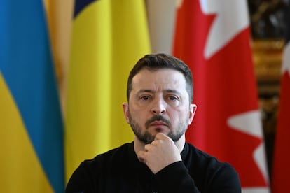 Volodímir Zelenski este domingo en Londres, antes de la cumbre con los líderes europeos.