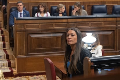 La portavoz de Junts en el Congreso, Miriam Nogueras, tras intervenir durante una sesión plenaria, en el Congreso de los Diputados, el 27 de noviembre.