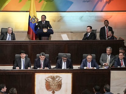 Gustavo Petro en el Congreso, en Bogotá, Colombia, el 20 de julio de 2024.