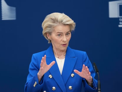 La presidenta de la Comisión Europea, Ursula von der Leyen, este martes en Bruselas.