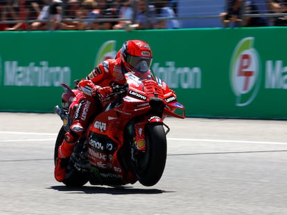 Marc Márquez durante la sesión de prácticas del GP de Tailandia.