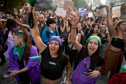 La marcha feminista en Buenos Aires.