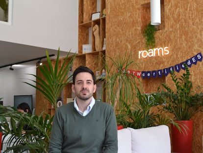 ipvj5jae4re7zfcram4obtqtfi Eduardo Delgado Lobejón, consejero delegado de Roams, fotografiado en la sede de la empresa en Palencia, el 6 de marzo.