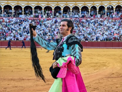 n3ffrhq4hnhpxe6cuqsoynjbty-2 Morante de la Puebla cortó las dos orejas y el rabo a un toro de Domingo Hernández el día 26 de abril de 2023 en La Maestranza.