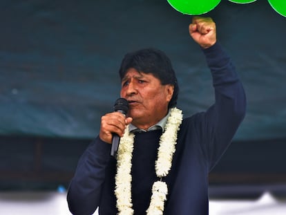 2rrolfv5qttkkxendspylk32ki-2 Evo Morales durante un acto en el que se proclamó candidato a la presidencia en las elecciones de 2025, en Cochabamba, Bolivia, 19 de abril de 2025.