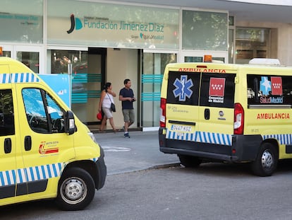agealllz7ndy5j7ggdxkd73asi Entrada del hospital Fundación Jiménez Díaz en Madrid.