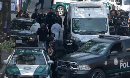 Elementos de seguridad en Ciudad de México, el 20 de mayo 2025.