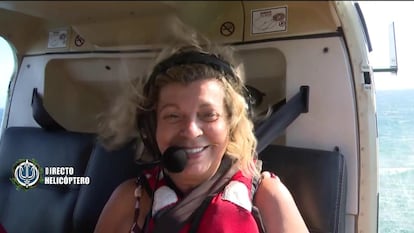 Terelu Campos, antes de tirarse del helicóptero de 'Supervivientes' por segunda vez.