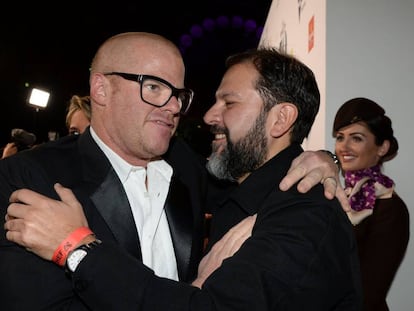 r4wnddp5ztxygwlfn43dgjwlcu Heston Blumenthal y Enrique Olvera, los cocineros de Fat Duck y Pujol, durante la gala en Melbourne