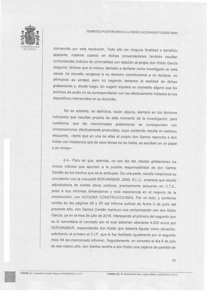 r6lhn4tvbbdcjnz566essbretq Auto prisión Santos Cerdán