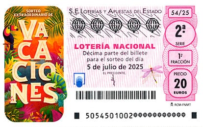 2bk6pqykvbhebpevhxxyiu56qy Décimo del Sorteo extraordinario de vacaciones del 5 julio 2025