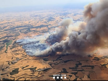 Dos incendios en la comarca de la Segarra ya afectan a más de 5.000 hectáreas.