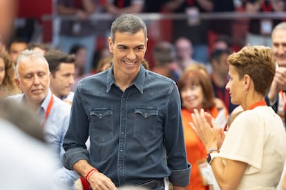 oia473acdng37fnrxuxxjvcbwm-1 El secretario general del PSOE y presidente del Gobierno, Pedro Sánchez, llega al Comité Federal este sábado, en una imagen distribuida por su partido.
