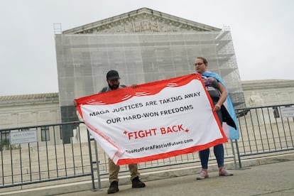 Protesta contra los jueces conservadores del Supremo, la semana pasada, ante su sede en Washington.