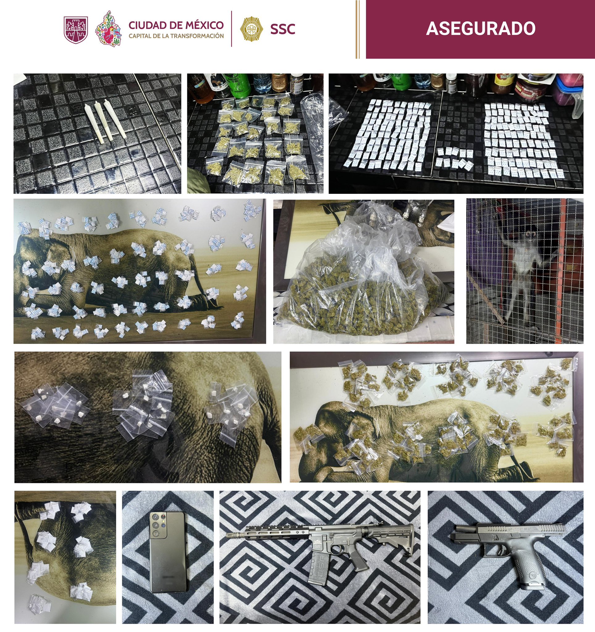 drogas-y-objetos-asegurados-en-cateos-en-cdmx Cae 'la Mane', líder de facción de La Unión Tepito - drogas-y-objetos-asegurados-en-cateos-en-cdmx