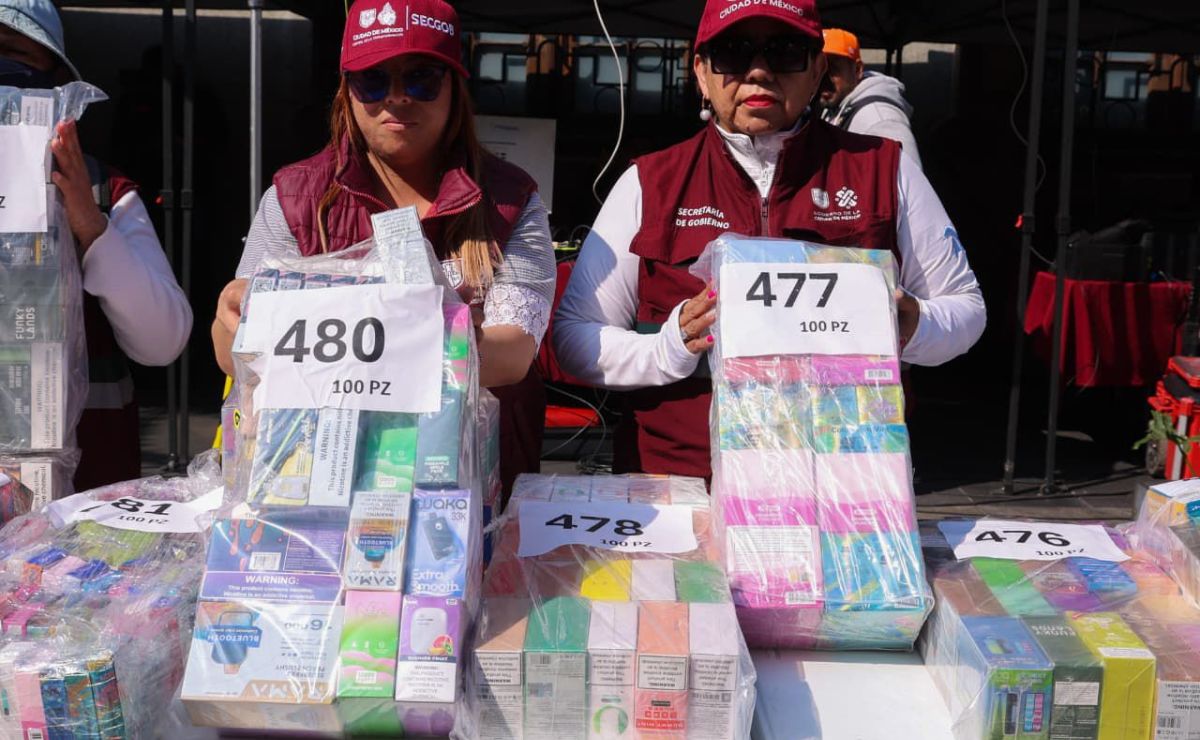 Decomisan más de 50 mil vapeadores en CDMX - paquetes-de-vapeadores-decomisados-en-la-cdmx