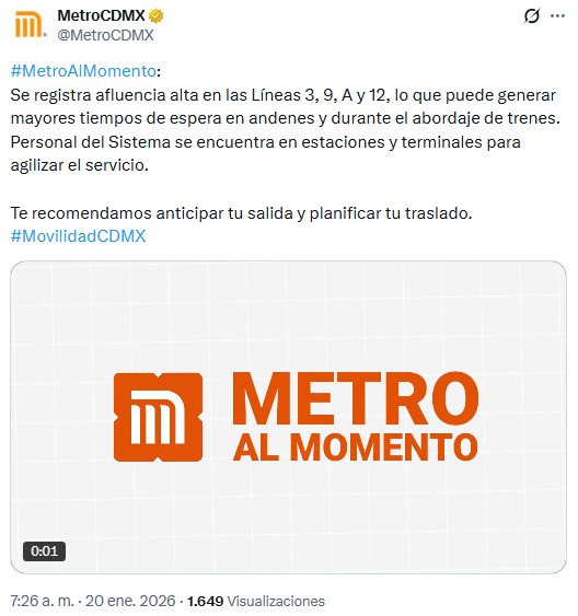 retrasos-en-metro-cdmx Metro CDMX recomienda "anticipar tu salida" por retrasos en líneas - retrasos-en-metro-cdmx