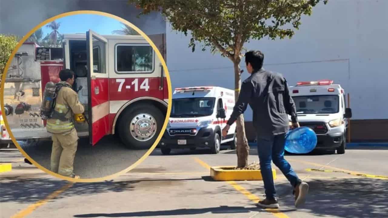 Ciudadanos llevan agua a lesionados y cuerpos de auxilio en incendio de Plaza Fiesta Los Mochis