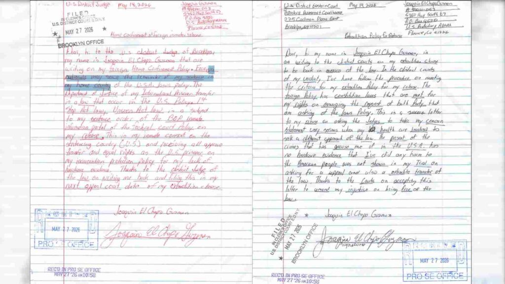 ‘El Chapo’ pide nuevo juicio y revisión de su condena en cartas enviadas a juez de EE.UU. - el-chapo-pide-nuevo-juicio-y-revision-de-su-condena-en-cartas-enviadas-a-juez-de-eeuu-1024x576