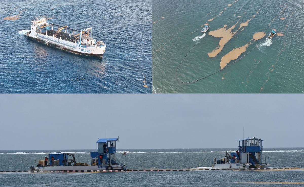 Marina fortalece su estrategia contra el sargazo para proteger al Caribe mexicano - buques-sargaceros-de-la-marina-en-quintana-roo