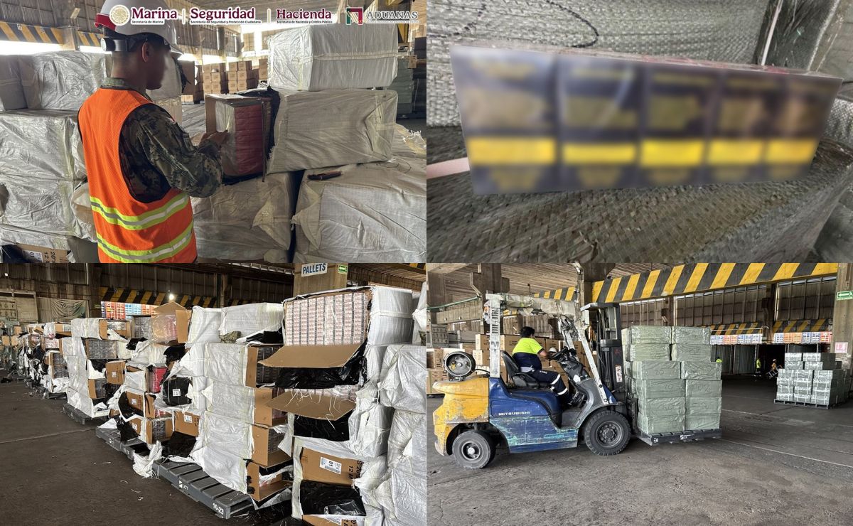 Interceptan cargamento ilícito de cigarrillos en Aduana de Lázaro Cárdenas - decomiso-de-cigarrillos-en-aduana-de-lazaro-cardenas