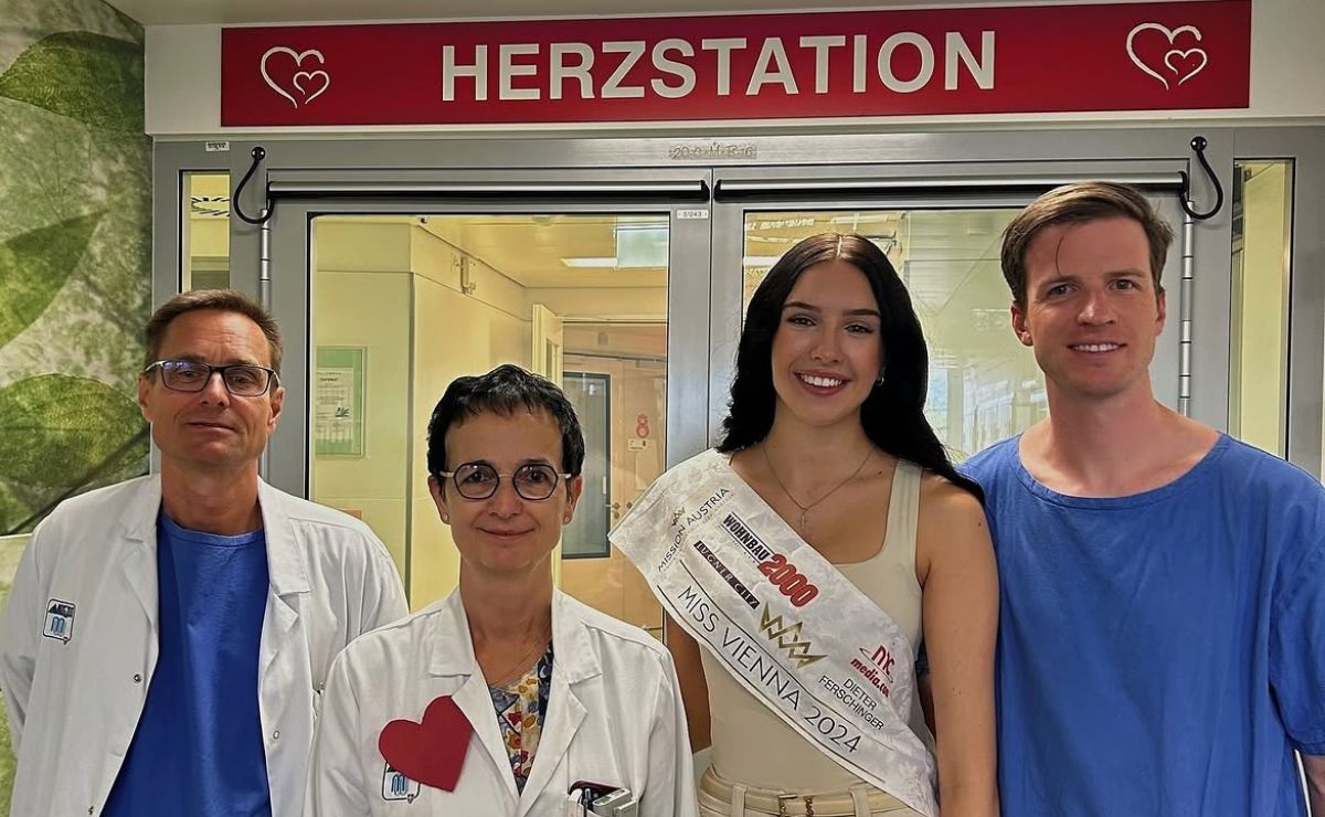 Murió Miss Austria a los 22 años de edad, ¿qué le ocurrió? - lucia-sisic-con-medicos-que-la-atendieron-en-sus-cirugias-cardiacas